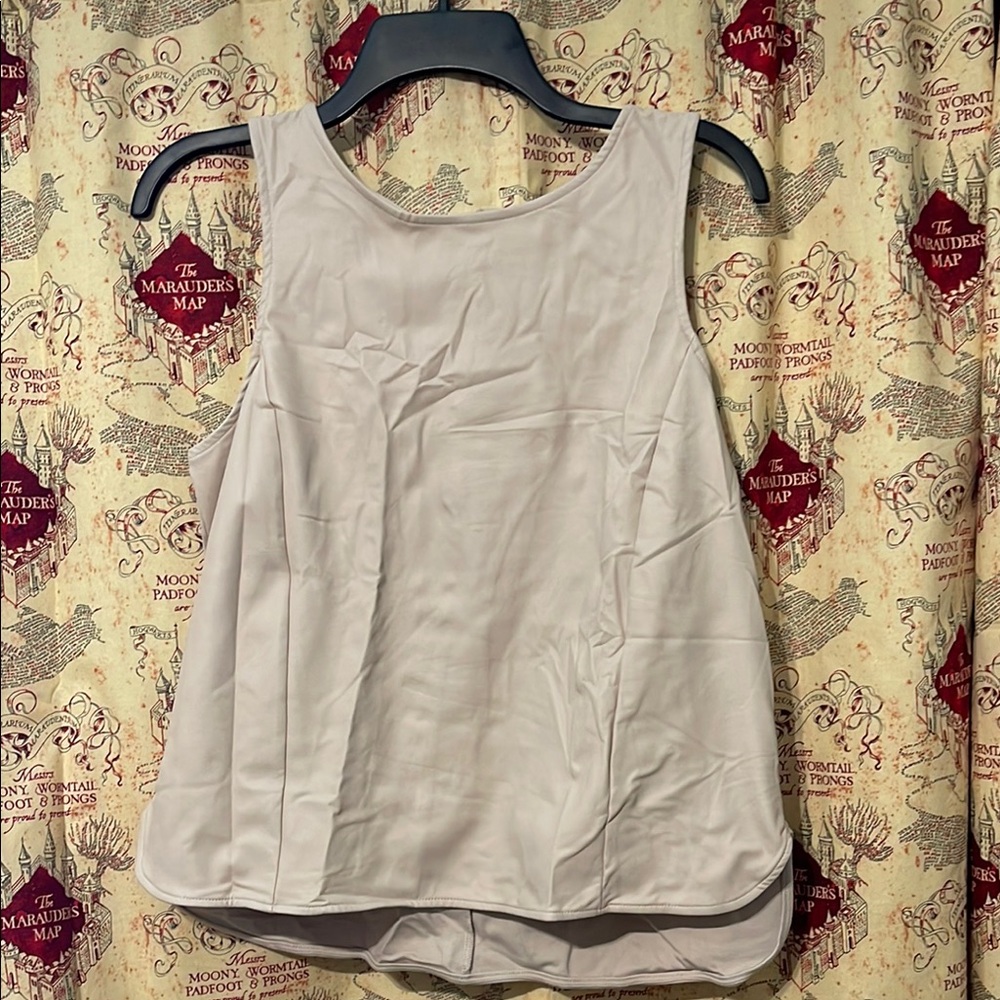 Tan Cream Boxy Sleeveless Tank Top